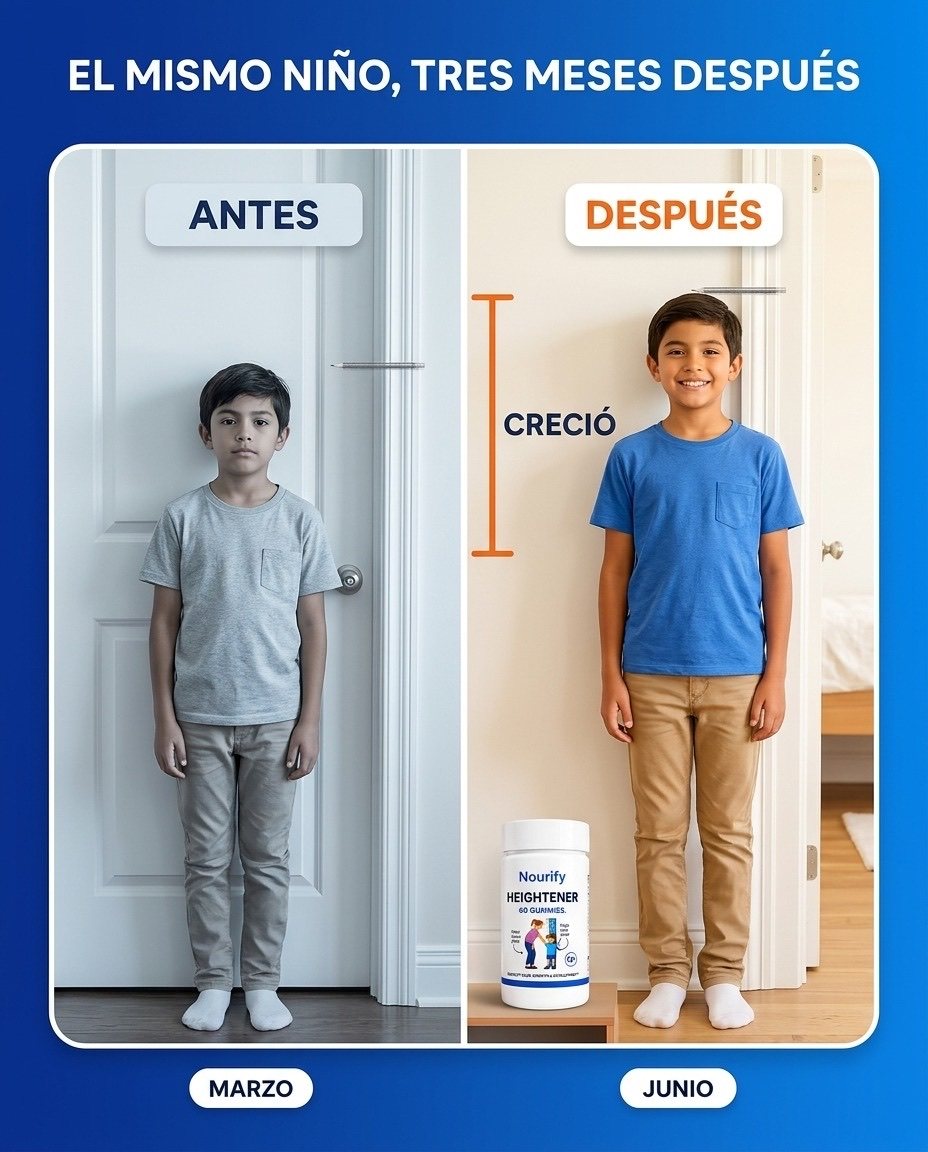 Antes y después: el mismo niño tres meses después, más alto
