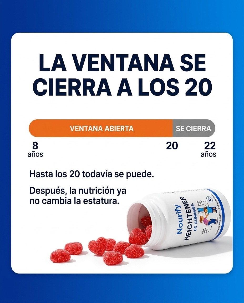 La ventana del estirón se cierra a los 20 años