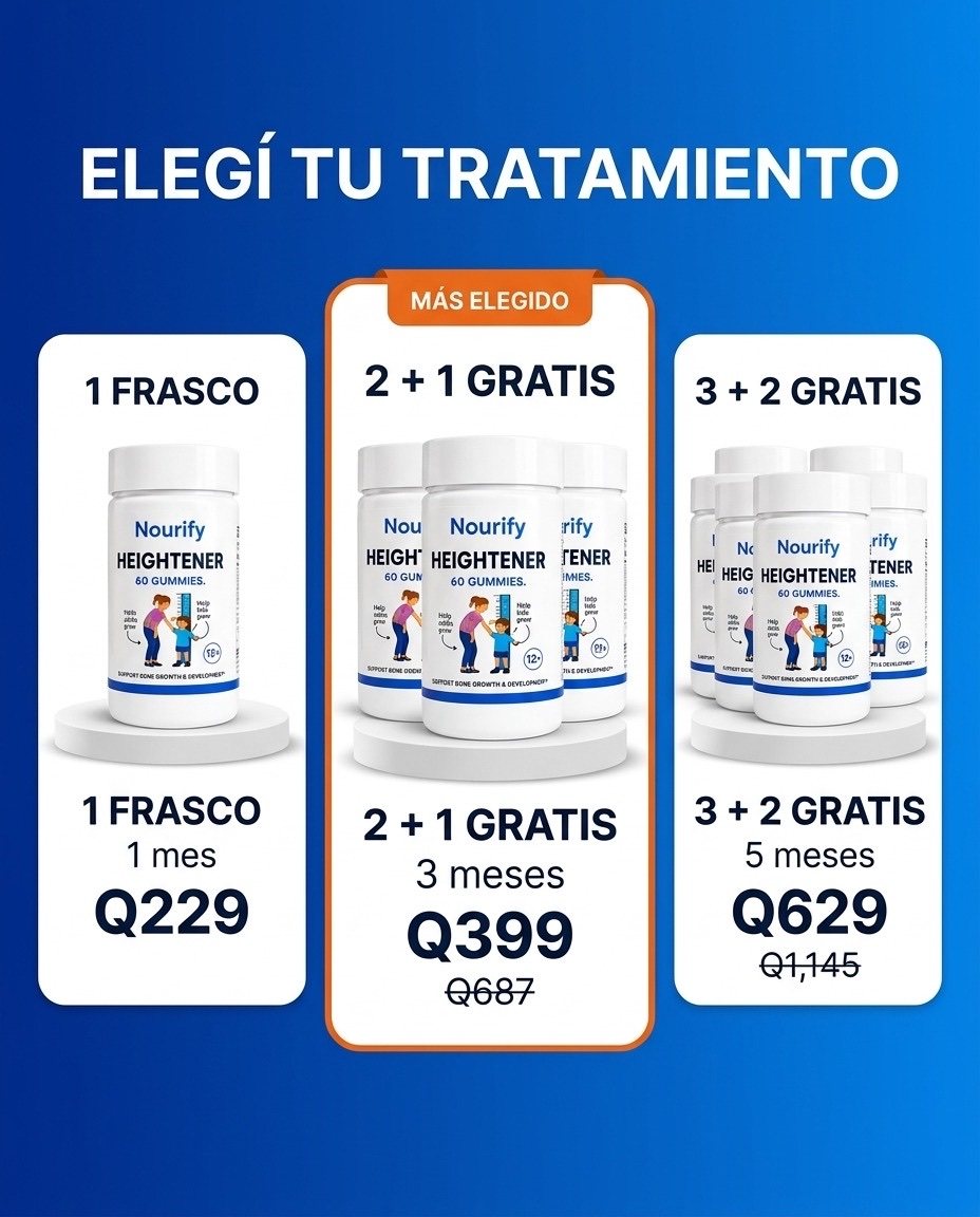 Oferta Nourify HEIGHTENER: 1, 3 o 5 frascos