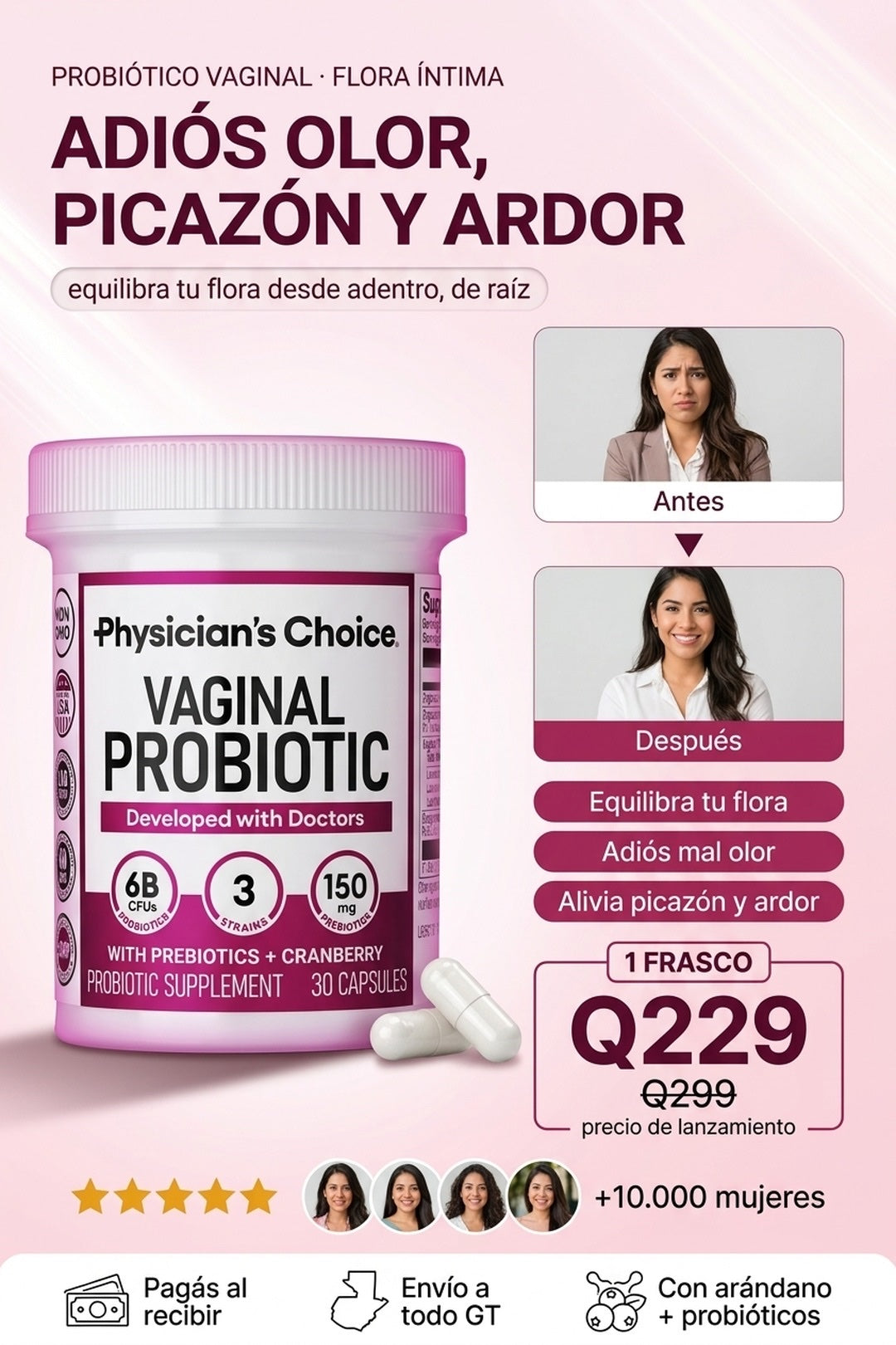 Vaginal Probiotic · probiótico para la flora íntima femenina