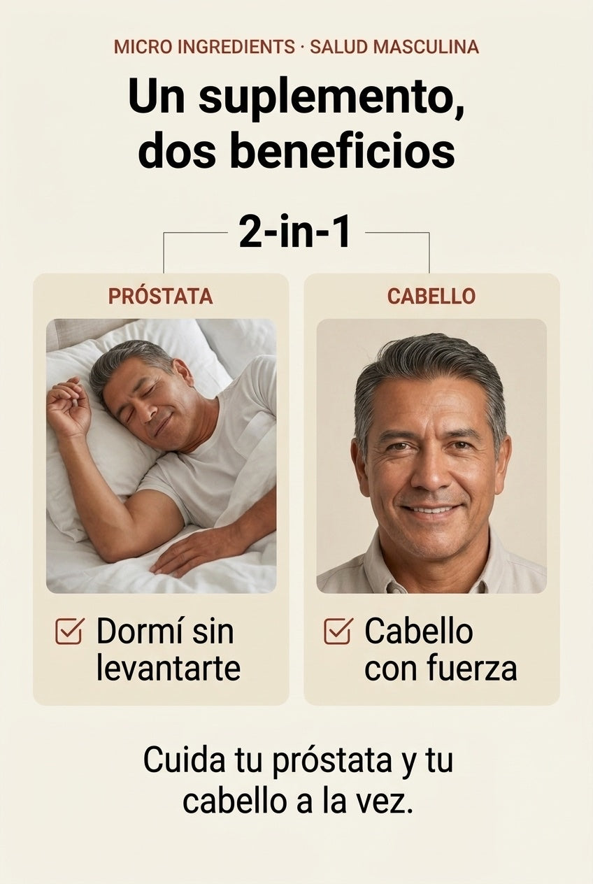 Un suplemento, dos beneficios: próstata y cabello
