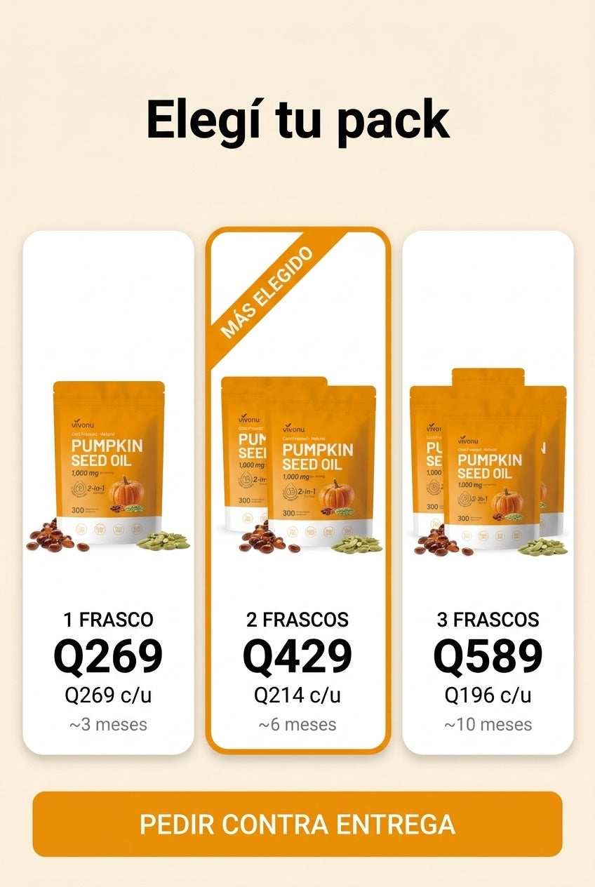 Oferta Pumpkin Seed Oil · 1, 2 o 3 frascos · pago contra entrega