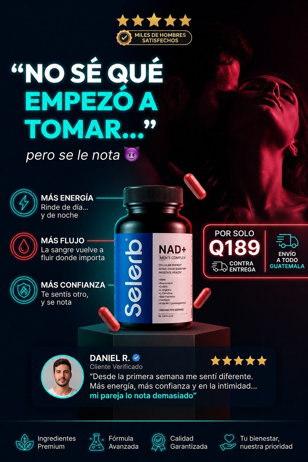Selerb NAD+ · más energía, flujo y vigor para hombres
