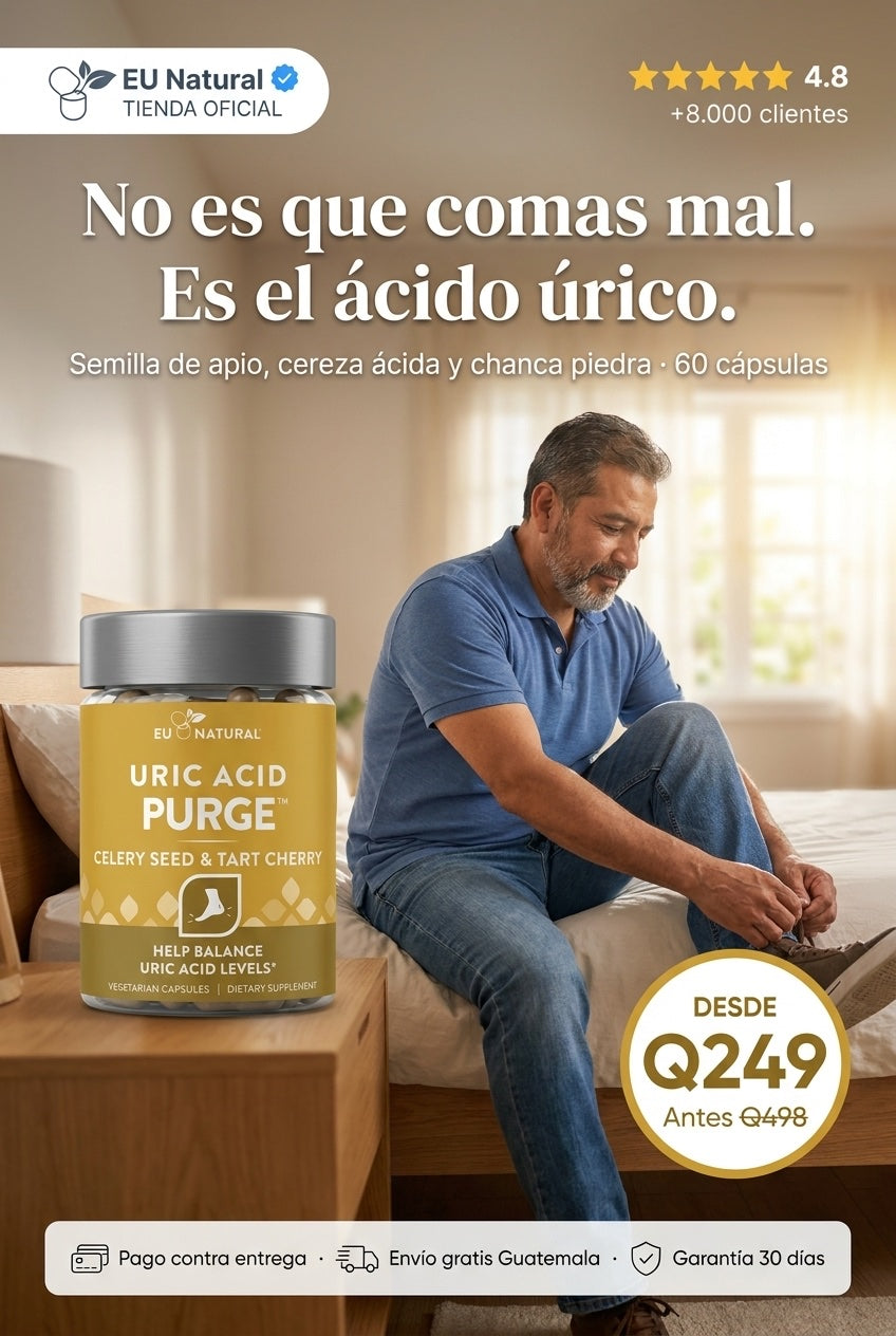 Uric Acid Purge · cápsulas con semilla de apio y cereza ácida
