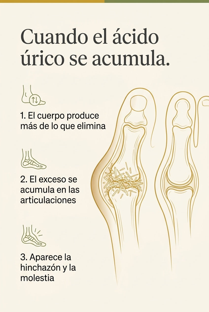 Qué pasa cuando el ácido úrico se acumula en las articulaciones