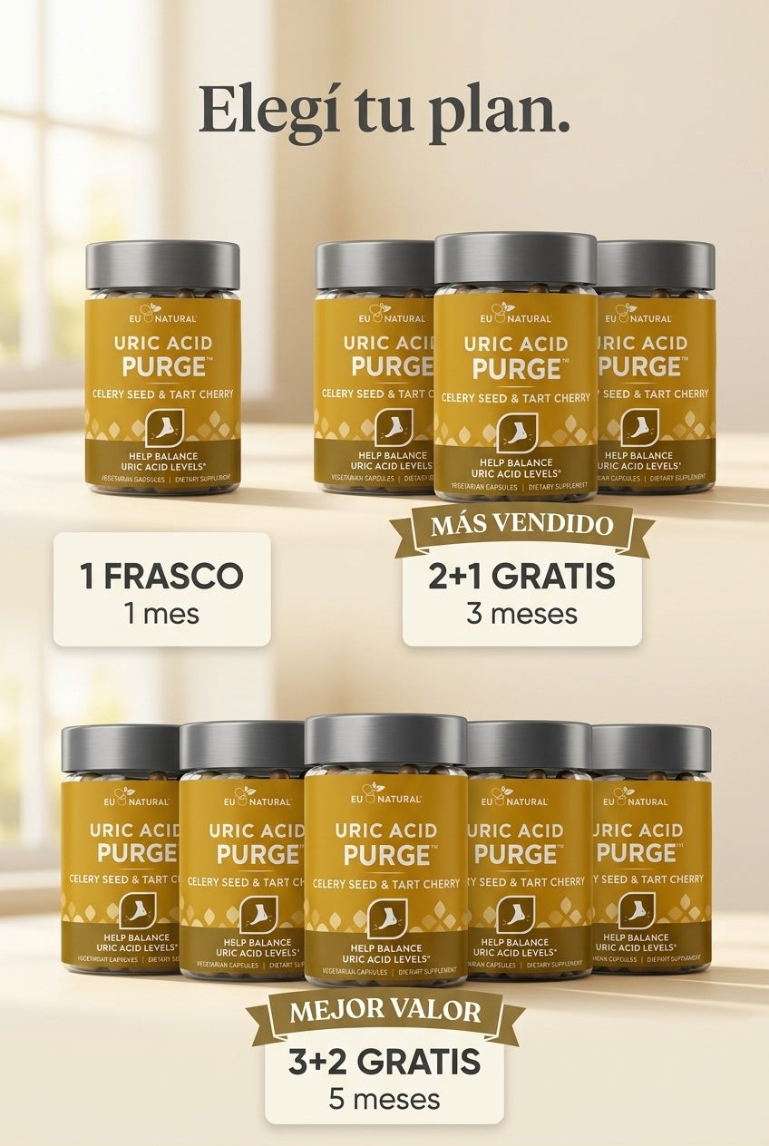 Oferta Uric Acid Purge: 1, 3 o 5 frascos