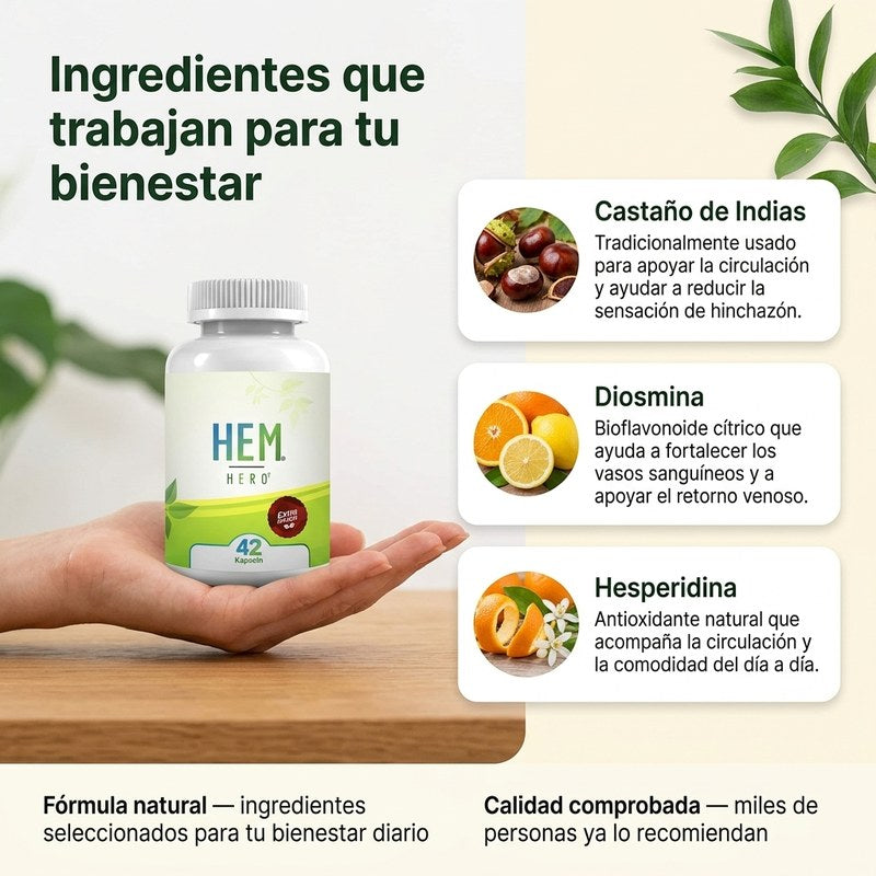HEM HERO Suplemento Para Aliviar Las Hemorroides