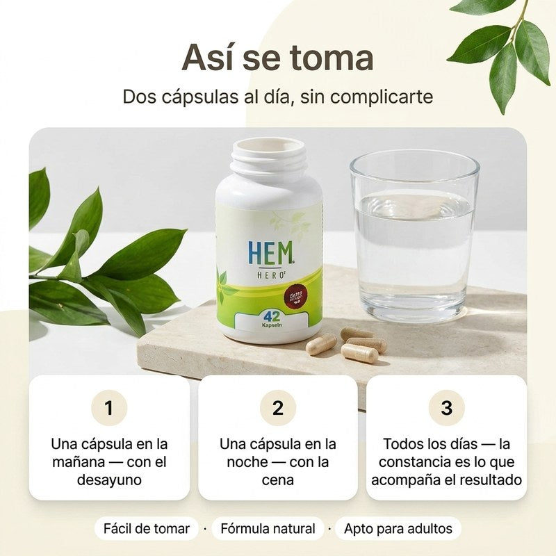 HEM HERO Suplemento Para Aliviar Las Hemorroides
