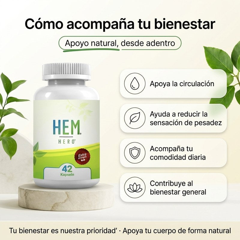 HEM HERO Suplemento Para Aliviar Las Hemorroides