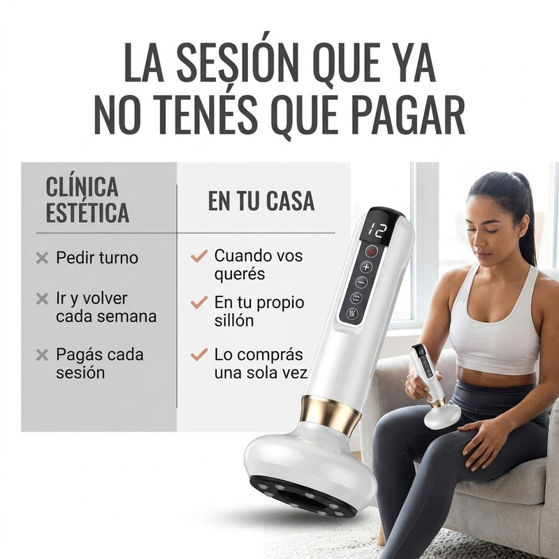 En casa frente a la sesión de clínica estética